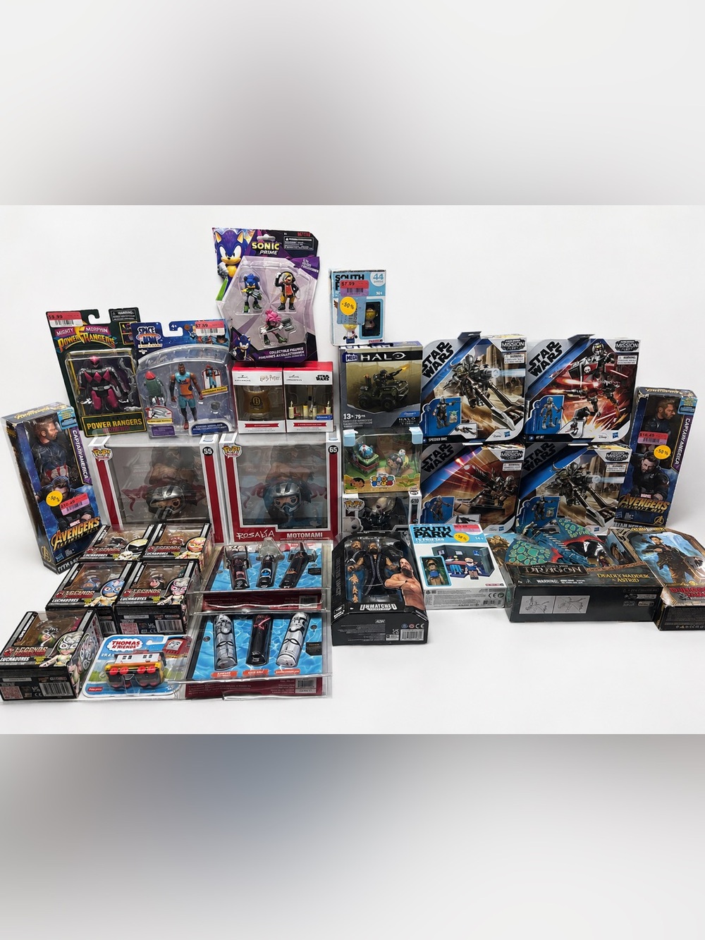 Bulk Reseller Toys Lot New Marvel Star Wars Funko Sonic Halo AEW South Park 30+